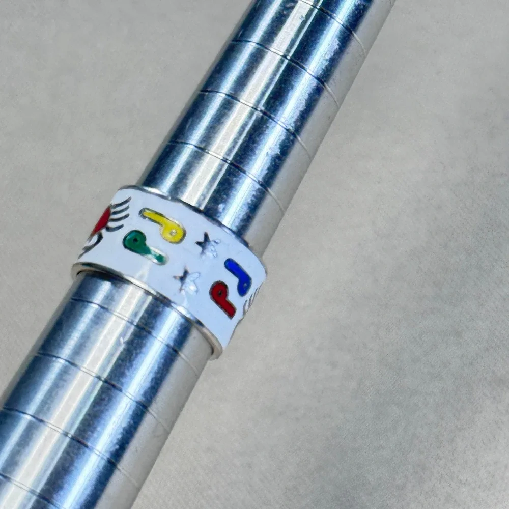 Sterling‎ Silver 925 Enamel Crab Tribal Folk Art Design Ring Thailand Size 4.25